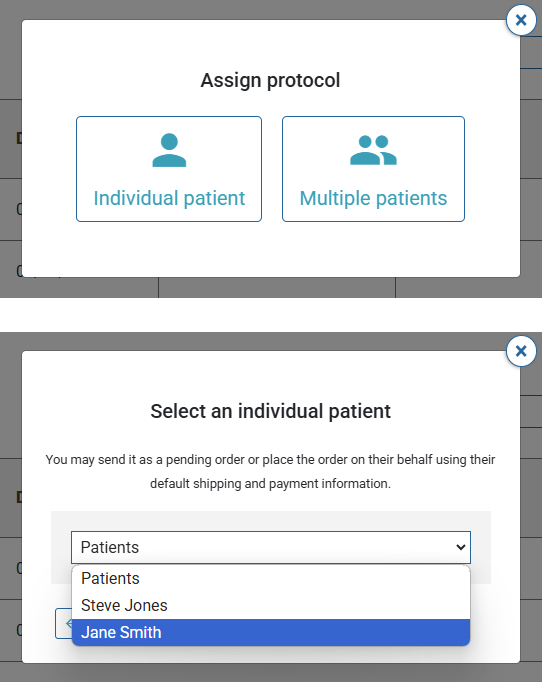 Assign a protocol Assign a protocol screenshot
