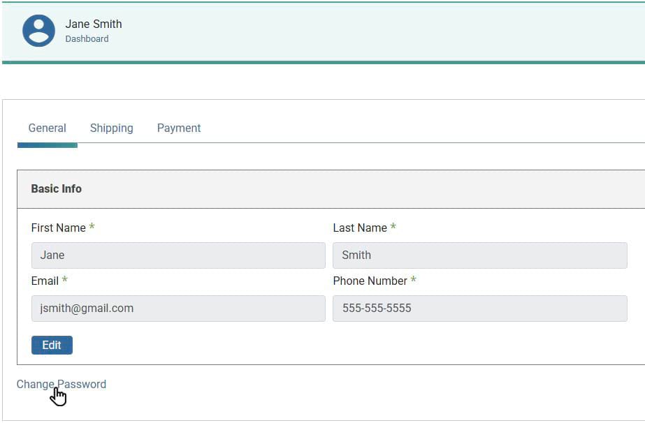 Patient account reset password Patient registration form screenshot