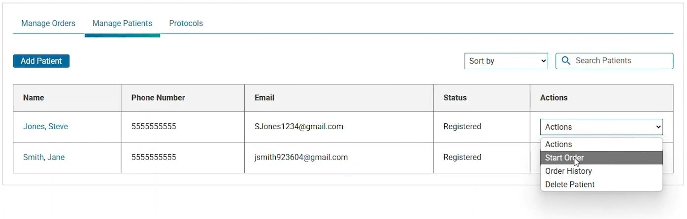 Start order action Start order action screenshot